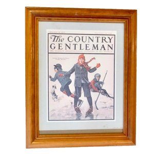 VINTAGE 1983 Norman Rockwell- The Country Gentlemen Cover- FRAMED PRINT